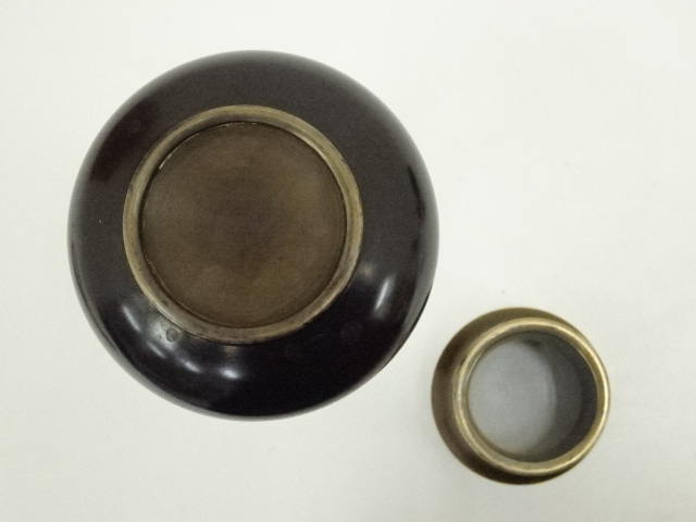  竹田竹義造　鋳銅皆具（共箱）